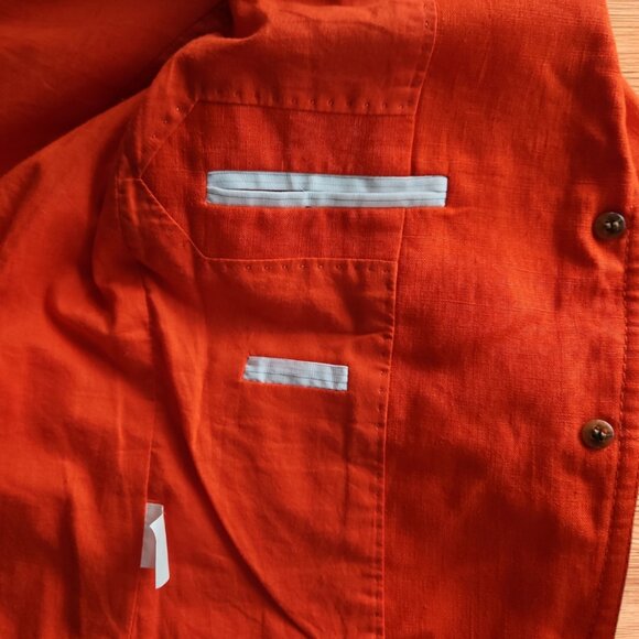 J. Crew Schoolboy Orange Linen Blazer - Picture 5 of 7
